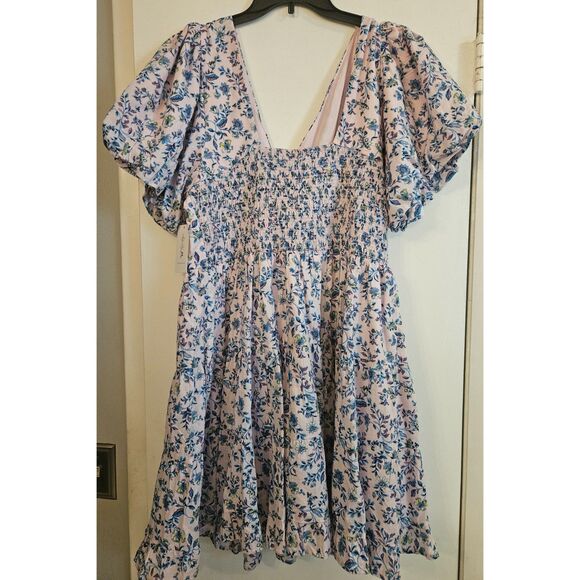 NWT Jessica Simpson Floral Boho Mini Dress Size L - Picture 2 of 5